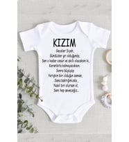 Kızım Mesajlı Yazılı Organik Baskı Zıbın Body
