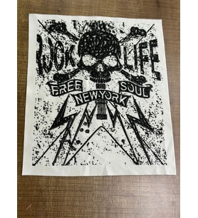 30X26 CM KABARTMA KURU KAFA  NEW YORK YAZILI ARMA YAMA DİKİŞ HOİ AKSESUARI (Beyaz)