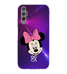 Huawei Nova 5t  Kamera korumalı Kapak Minnie Mouse Tasarımlı  Şeffaf Kılıf