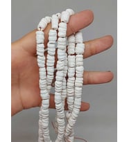 Beyaz Tırtıklı Mat Seramik Boncuk Dizi 10-12mm/33cm (54214)