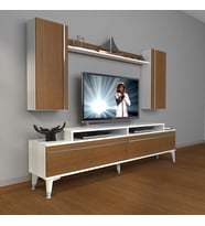 Decoraktiv Ekoflex 7 Mdf Silver Tv Ünitesi Tv Sehpası - Beyaz Ceviz (Beyaz - Ceviz)