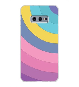 Samsung Galaxy S10E Kapak Renk Cümbüşü Tasarımlı Şeffaf Silikon Kılıf