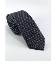PİERRONİ Lacivert Kahve Desenli Slim Kravat