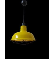 Dylight Retro Metal Sarı Kafesli Dekoratif Tekli Kafe Mutfak Aydınlatma Avize Çap:30 cm
