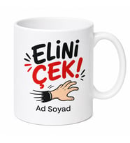 Elini Çek Yazılı Komik Ofis Kupası Baskılı Hediye Bardak Funny Mug