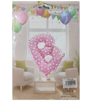 B Harf Pembe Kalp Folyo Balon 26" 65cm