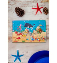 Ahşap 24'lü Sevimli Okyanus Yapboz Deniz Altını Öğreniyorum Puzzle