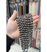 Tibet Akik Taşı Arpa Kesim Siyah Gri 8x12mm Doğal Taş Dizi