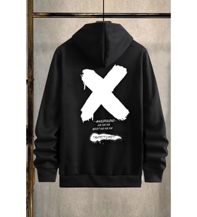 Unisex Sometimes X Baskılı Sweatshirt (Siyah)