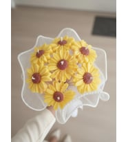 Kokulu Mum Buketi Kır Papatyası - Mumelia Candles Doğal Soya Papatya Tasarım - Sarı