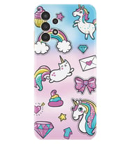Samsung Galaxy M14 Kılıf Silikon Desen Özel Seri Unicorn Mektup 1800