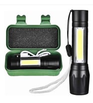 COB LED El Feneri Metal Kasa Şarjli Kamp-Doğa Yürüyüşü 3 Fonksiyonlu Suya Dayanıklı El Feneri