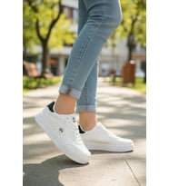 Enoch Kadın Spor Ayakkabı Amblem Detaylı Ve Ortopedik Düz Tabanlı Casual Sneaker