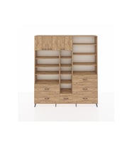 Arges Gardrop 17 Raflı 6 Çekmeceli 3 Kapaklı 220x30x243 Çam-Çam