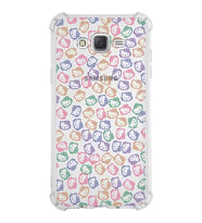 Samsung Galaxy J7  Köşe Korumalı Antişok Kapak Hello Kitty Tasarımlı Şeffaf Silikon Kılıf