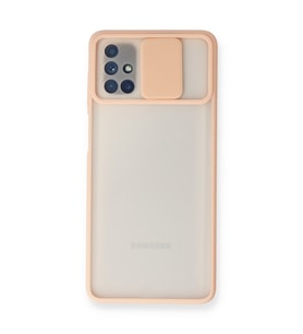 Galaxy M51 Kılıf Palm Buzlu Kamera Sürgülü Silikon - Pembe