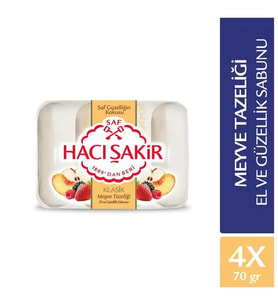 Hacı Şakir Güzellik Sabunu Klasik Meyve Tazeliği 4x70GR
