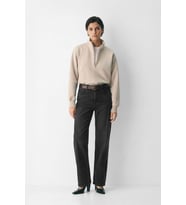Kadın Antrasit Yüksek Bel Straight Fit Jean Pantolon