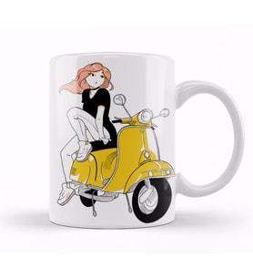 Vespa Ride Kupa Bardak Porselen