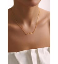Kişiye Özel 925 Ayar Gümüş Şık Dalga Kolye (Gold)