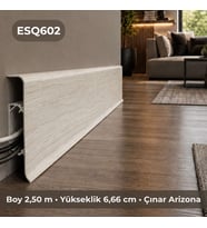 Esquero Kablo Kanallı PVC Süpürgelik 250 cm, Açılabilir Kapaklı, Çınar Arizona, ESQ602