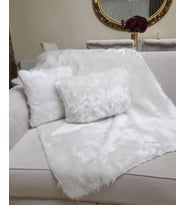 YILMAZHOME Peluş Koltuk Şalı ( 90x150 Ölçü) (Beyaz)