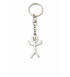 Happy Figure – Gülümseyen Figür Eskitme Gümüş Renk Metal Anahtarlık