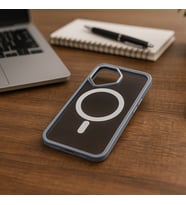 Iphone 16 Uyumlu Kılıf Magsafe ve Şeffaf Lens Korumalı (Gri)