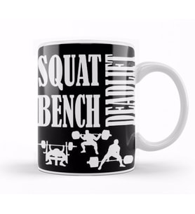 Squat Bench Deadlift Powerlifting Bodybuilding Kupa Bardak Porselen
