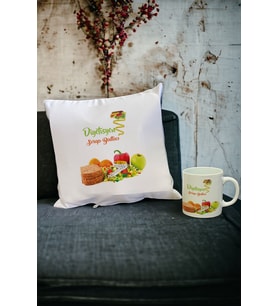 Diyetisyene Hediye Kupa Bardak ve Yastık Set 002 (Beyaz)