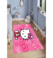 Dijital Baskılı Kaymaz Taban Yıkanabilir Kolay Temizlenir Modern Çocuk Odası Halısı NDÇ-HT-1178 (Pembe)