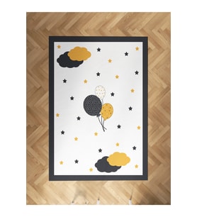 MEKTA HOME BEBEK VE ÇOCUK ODASI Balonlu Yıldız Desenli Halı