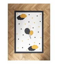 MEKTA HOME BEBEK VE ÇOCUK ODASI Balonlu Yıldız Desenli Halı