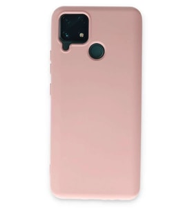 Realme C15 Kılıf Nano içi Kadife Silikon - Pudra