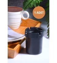 1 Adet Koku Yapmaz Çakmaklık Hazneli Siyah Plastik Küllük Oto Kül Tablası Kül Tabağı