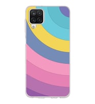 Samsung Galaxy A12  Kapak Renk Cümbüşü Tasarımlı Şeffaf Silikon Kılıf