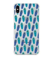 PrintiFy Apple iPhone XS Max Uyumlu Nazar Boncuğu 4 Baskılı Şeffaf Köşe Korumalı Antişok Kılıf