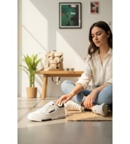 Enoch Günlük Spor Ayakkabı Kalın Tabanlı Sneaker Şeritli ve Detaylı Model