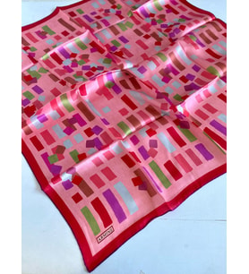 Armine Tivil İpek Eşarp 9341 - 51 Pembe Karışık Desen