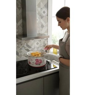 Pembegül Emaye Kızartma Tenceresi 22 cm – Lüks ve Çok İşlevli