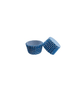Kek Kalıbı Pet Kapsül 52X45 MM Kağıt Cupcake Kağıdı (100 Adet)  Puantiyeli Mavi