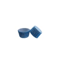 Kek Kalıbı Pet Kapsül 52X45 MM Kağıt Cupcake Kağıdı (100 Adet)  Puantiyeli Mavi