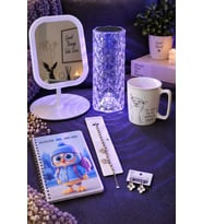 Doğum Günü Özel Gün LED Ayna, Kristal Masa Lambası, Kupa, Defter, Bileklik ve Küpe Seti