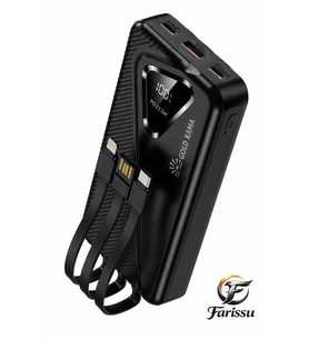 GOLD KAM A 20000mAh Powerbank 22.5W Hızlı Şarj Dahili Kablolu Taşınabilir Şarj Cihazı