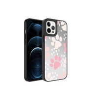 Apple iPhone 12 Pro Max Uyumlu Kılıf Aynalı Desenli Kamera Korumalı Parlak Zore Mirror Kapak (Pati Desenli)