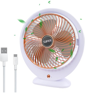 Lexroo USB Masa Vantilatörü Elektrikli Mini Masa Vantilatörü 3 Hız Ayarlanabilir Güçlü Rüzgar 360 °