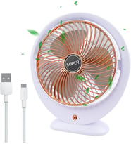 Lexroo USB Masa Vantilatörü Elektrikli Mini Masa Vantilatörü 3 Hız Ayarlanabilir Güçlü Rüzgar 360 °