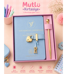 DEFTER HUS HUS KALEMLİ GÜNLÜK 192 YAPRAK ÇİZGİLİ MAVİ