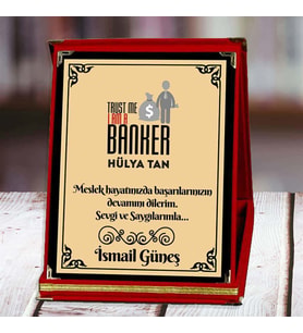 Bankacı Baskılı Plaket (4. Tasarım)  Kişiye Özel