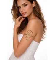 Spiral Tasarım Gold Renk Ayarlanabilir Bileklik